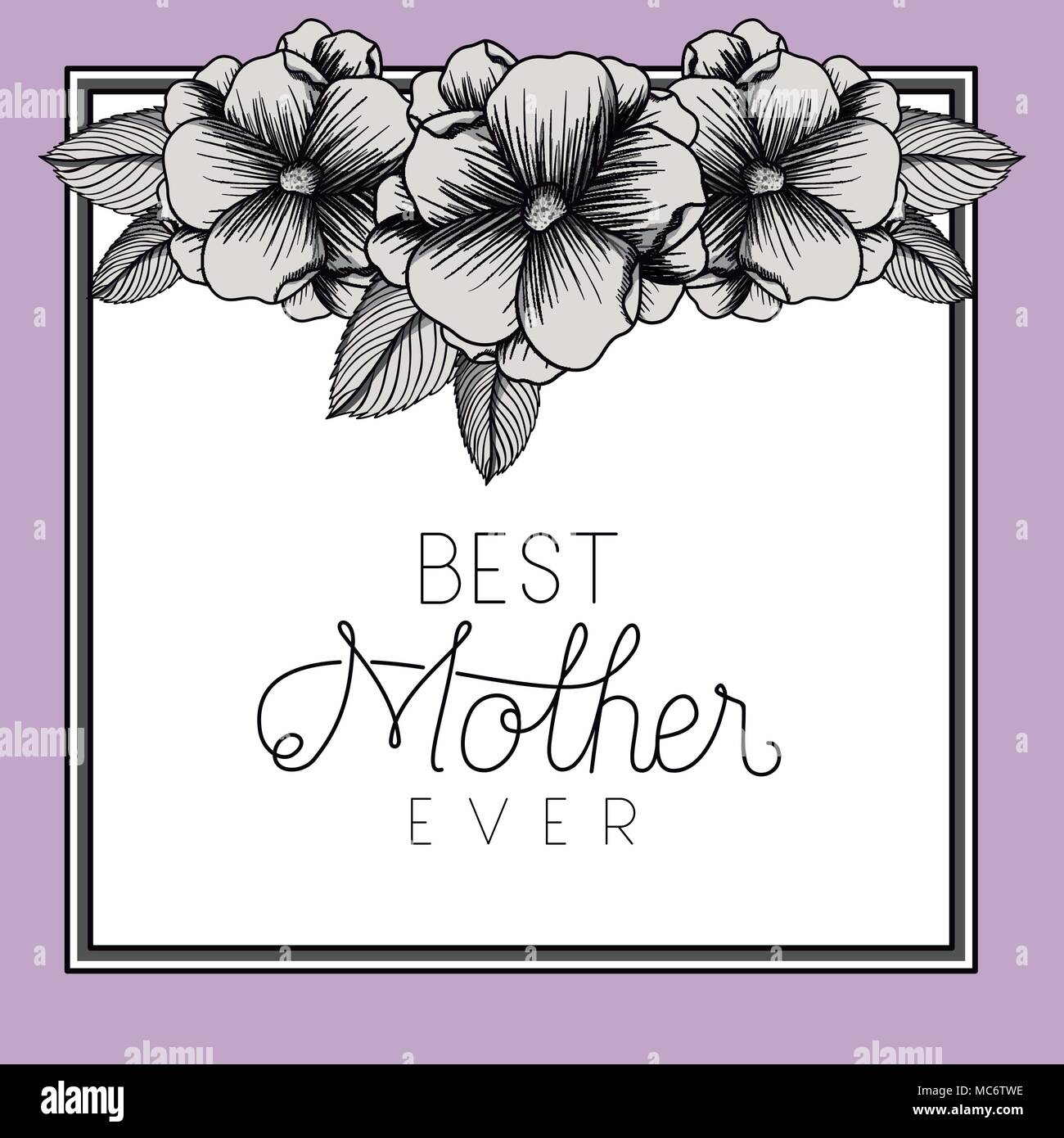 happy mothers day frame with flowers vector illustration design Stock ...