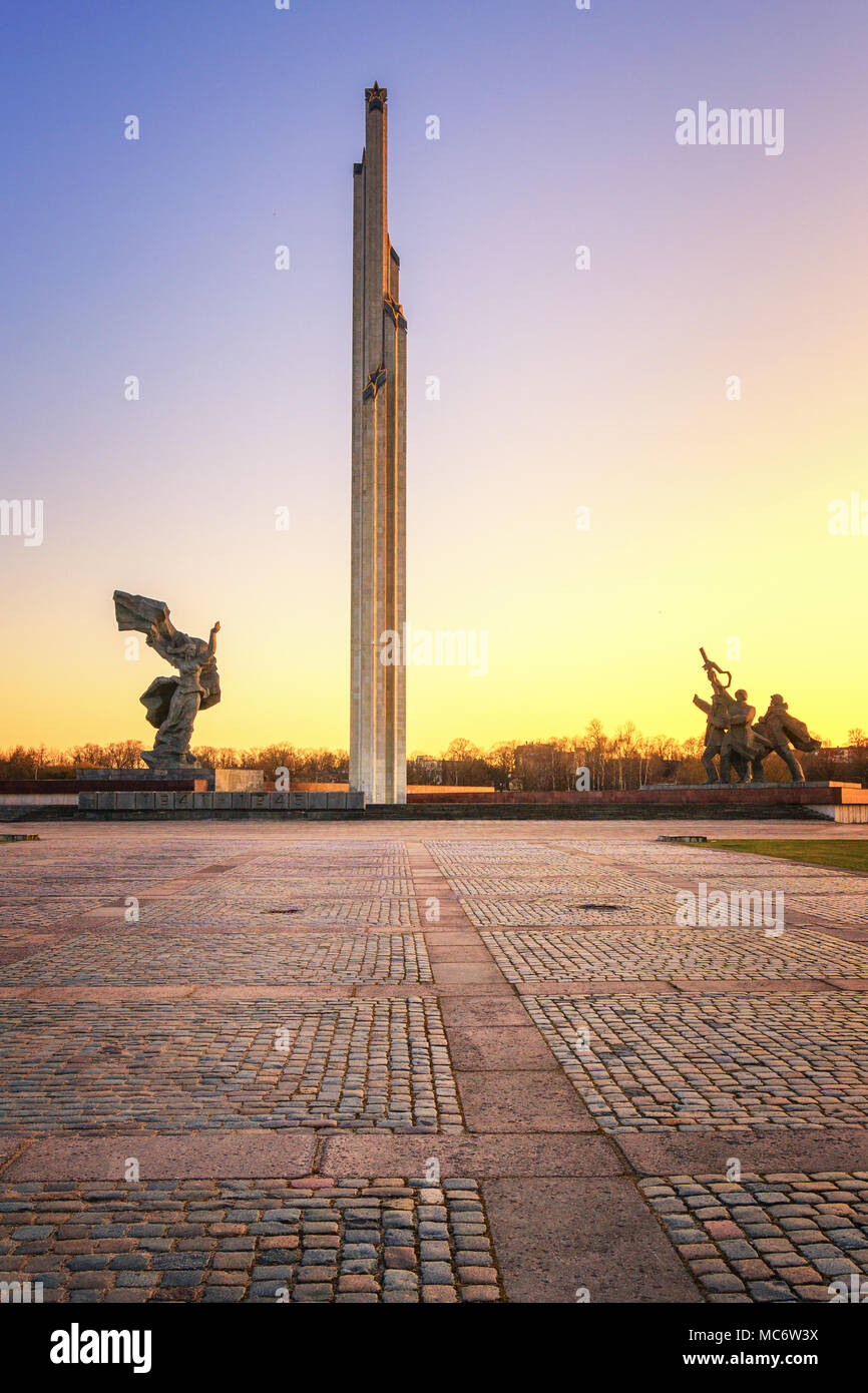 Victory Memorial to Soviet Army at Dusk Stock Photo - Alamy
