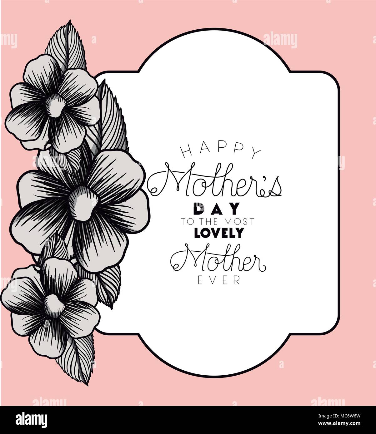 happy mothers day frame with flowers vector illustration design Stock ...
