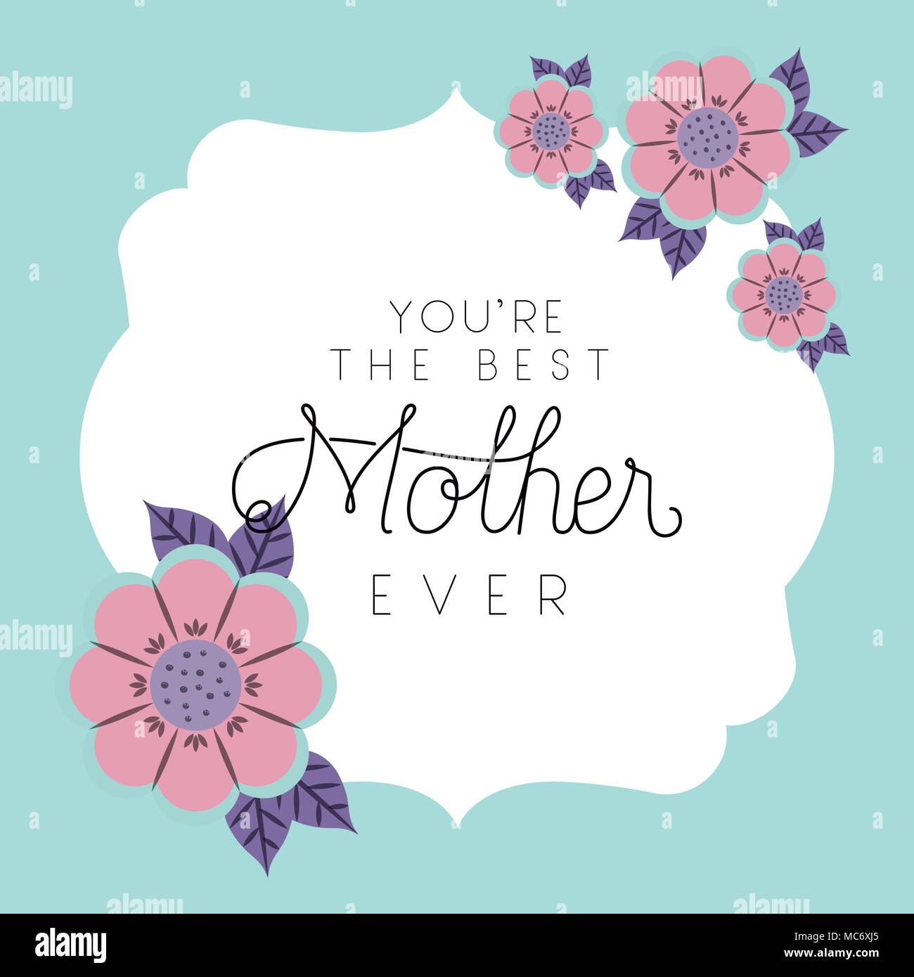 happy mothers day frame with flowers vector illustration design Stock ...