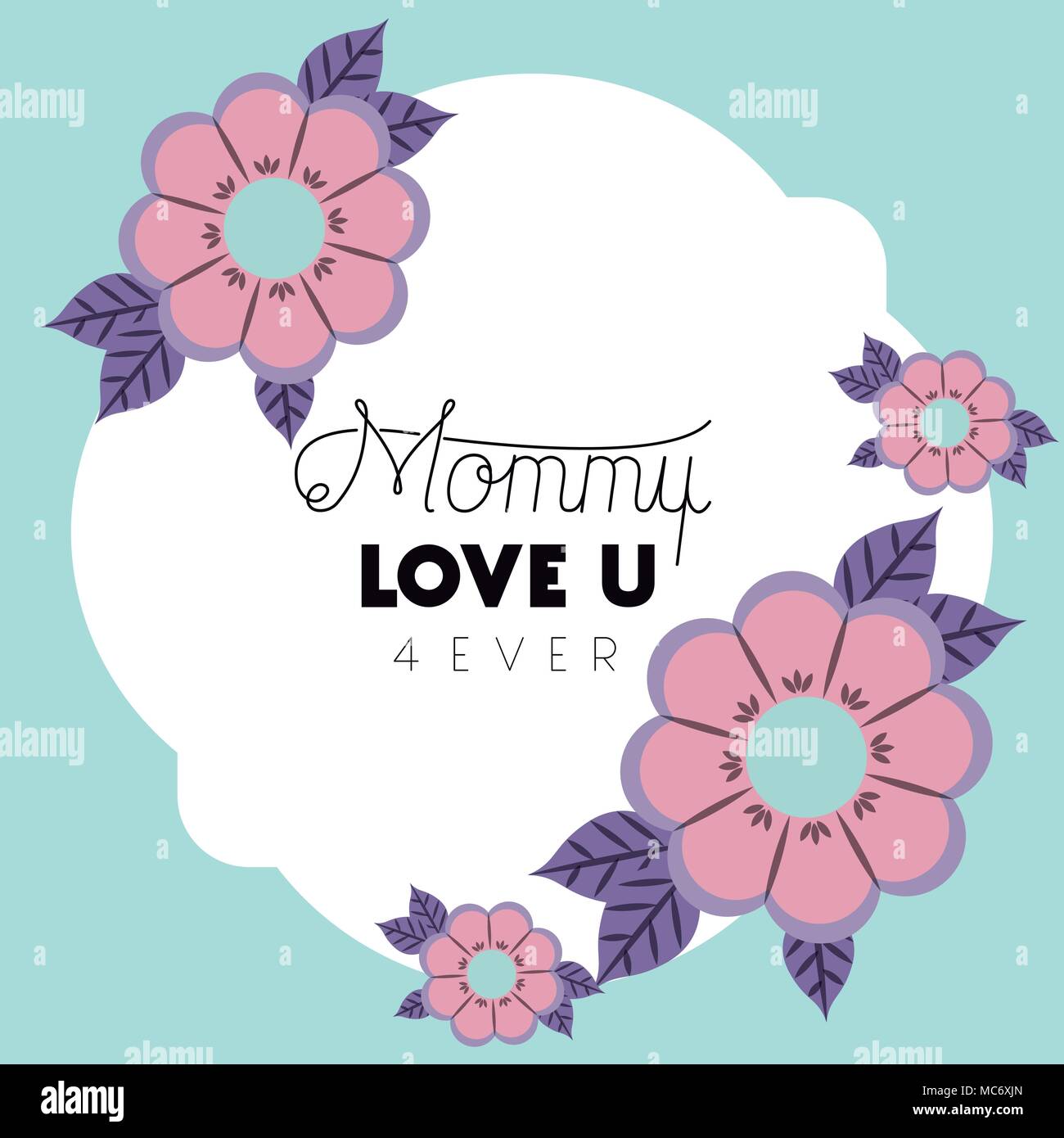 happy mothers day frame with flowers vector illustration design Stock ...