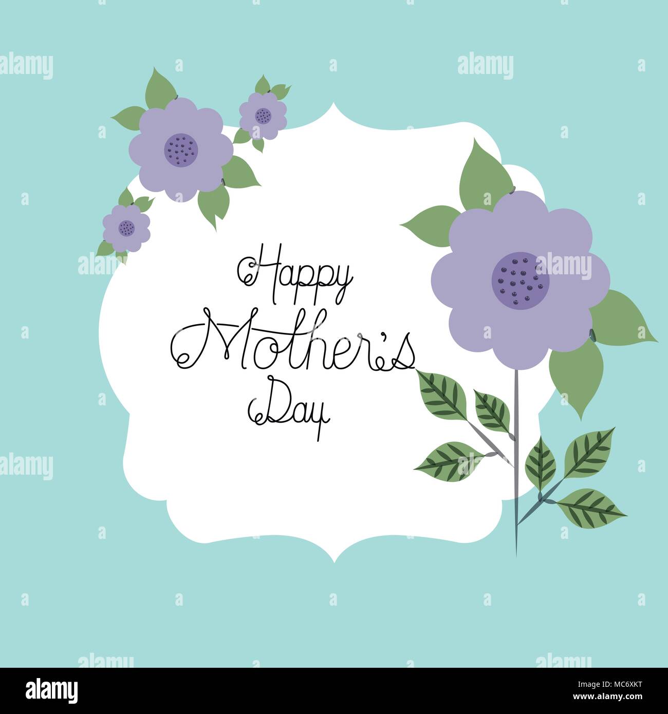 happy mothers day frame with flowers vector illustration design Stock ...
