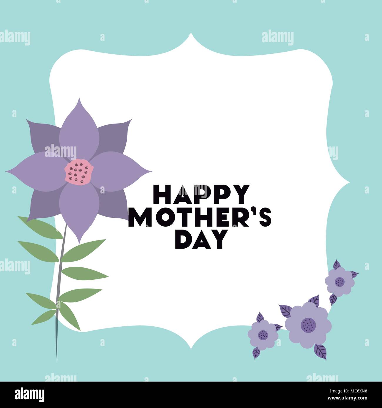happy mothers day frame with flowers vector illustration design Stock ...