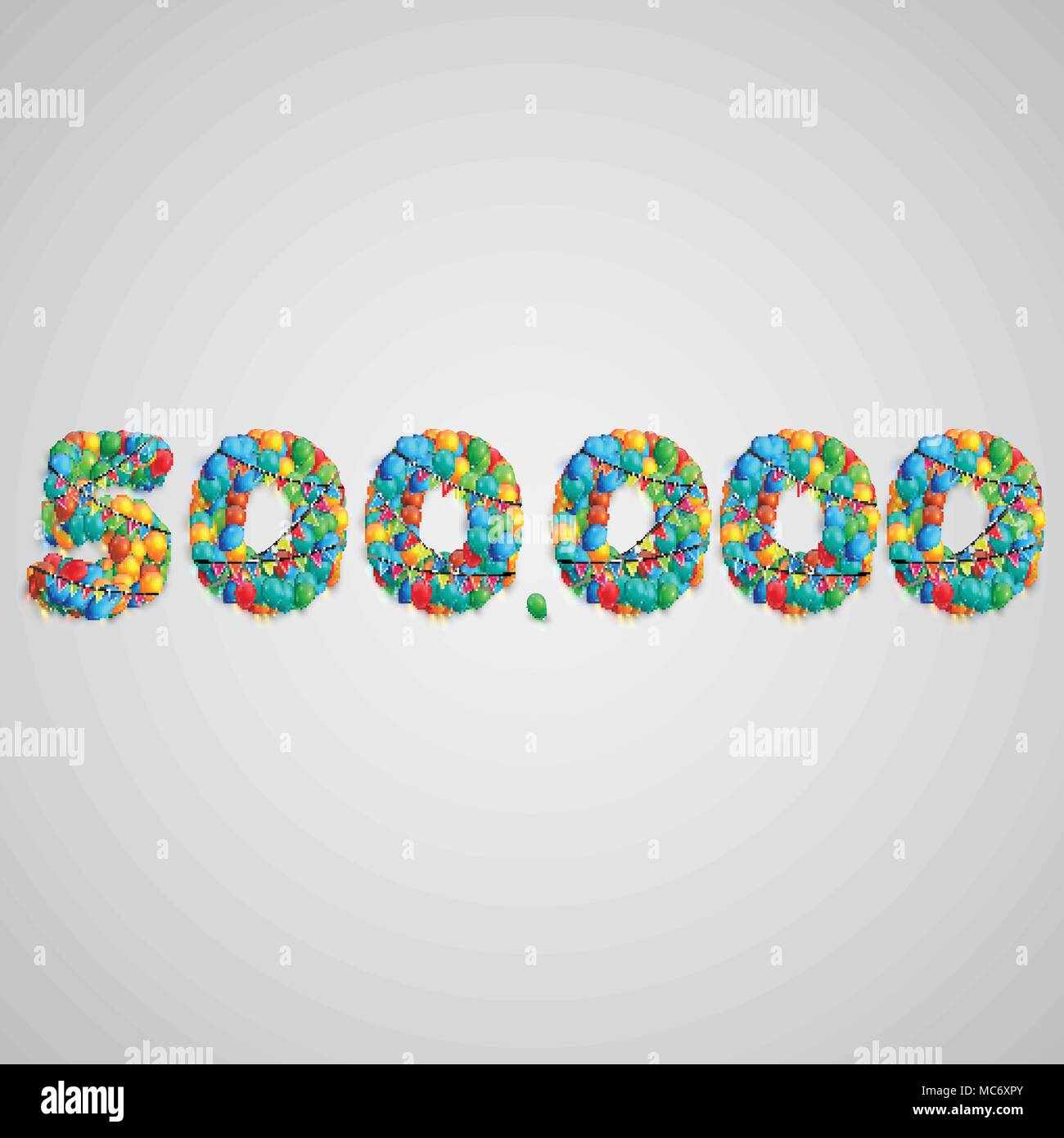 Number made by colorful balloons, vector Stock Vector