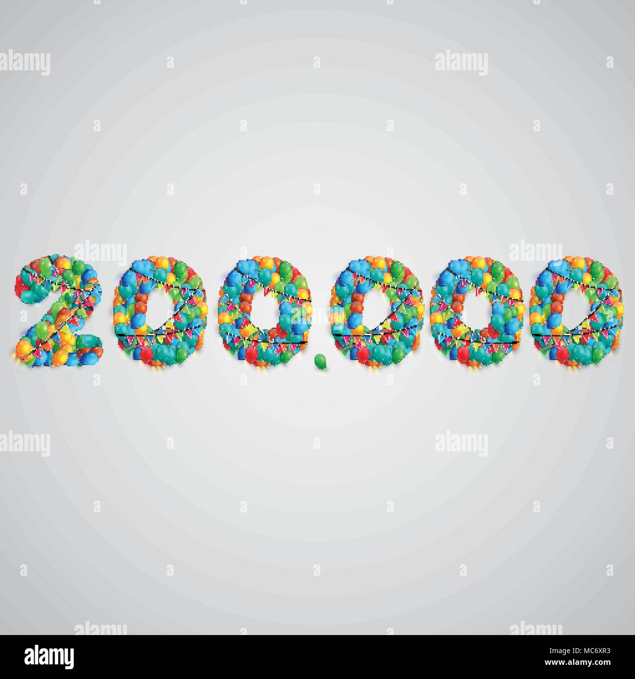 Number made by colorful balloons, vector Stock Vector