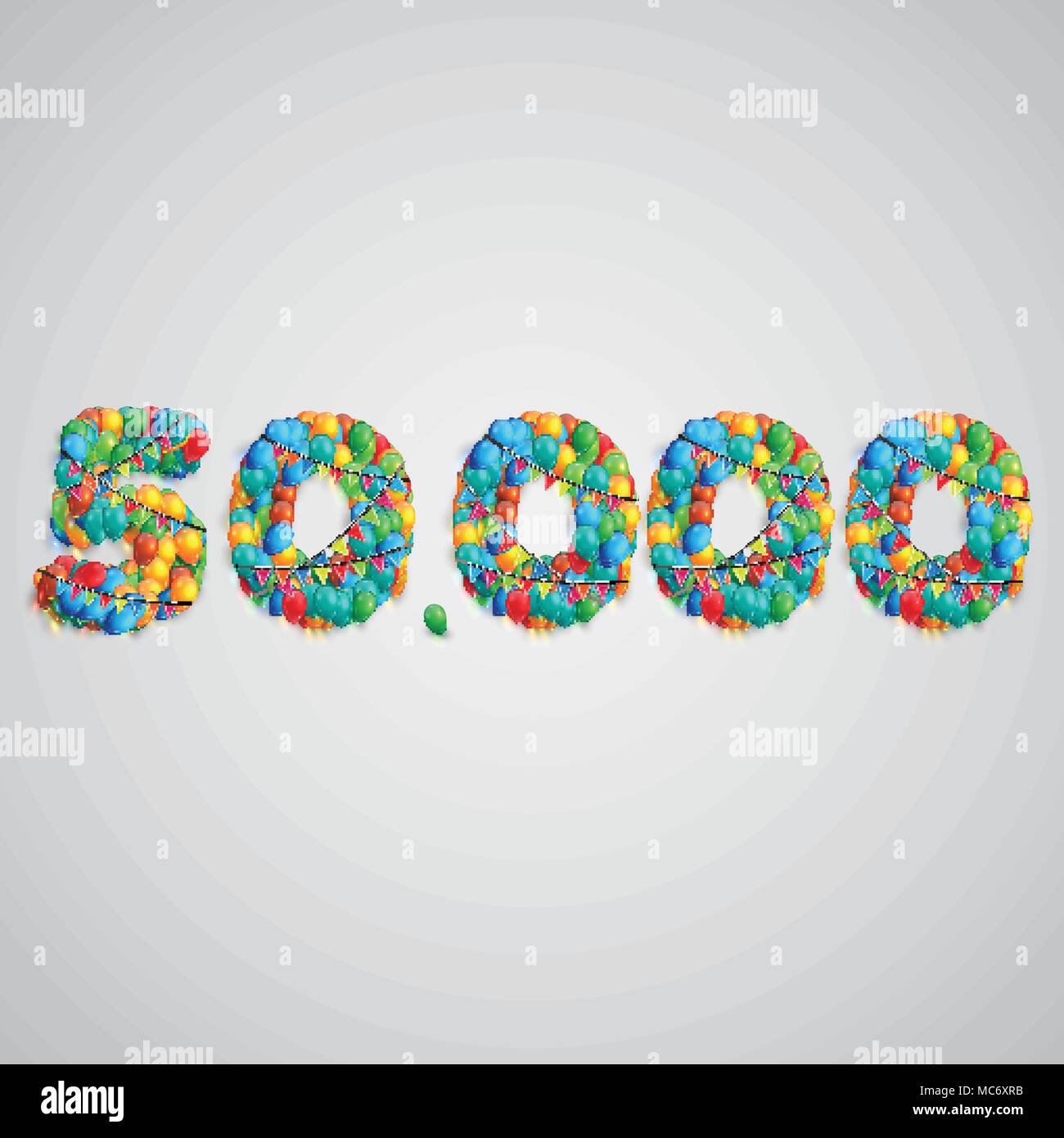 Number made by colorful balloons, vector Stock Vector