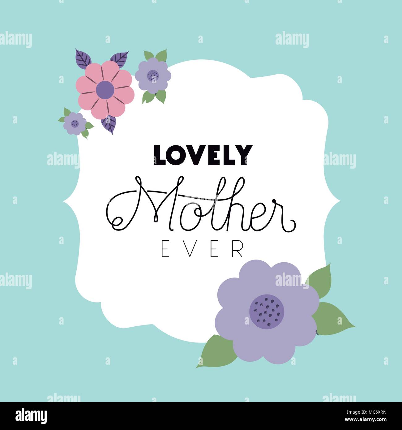 happy mothers day frame with flowers vector illustration design Stock ...