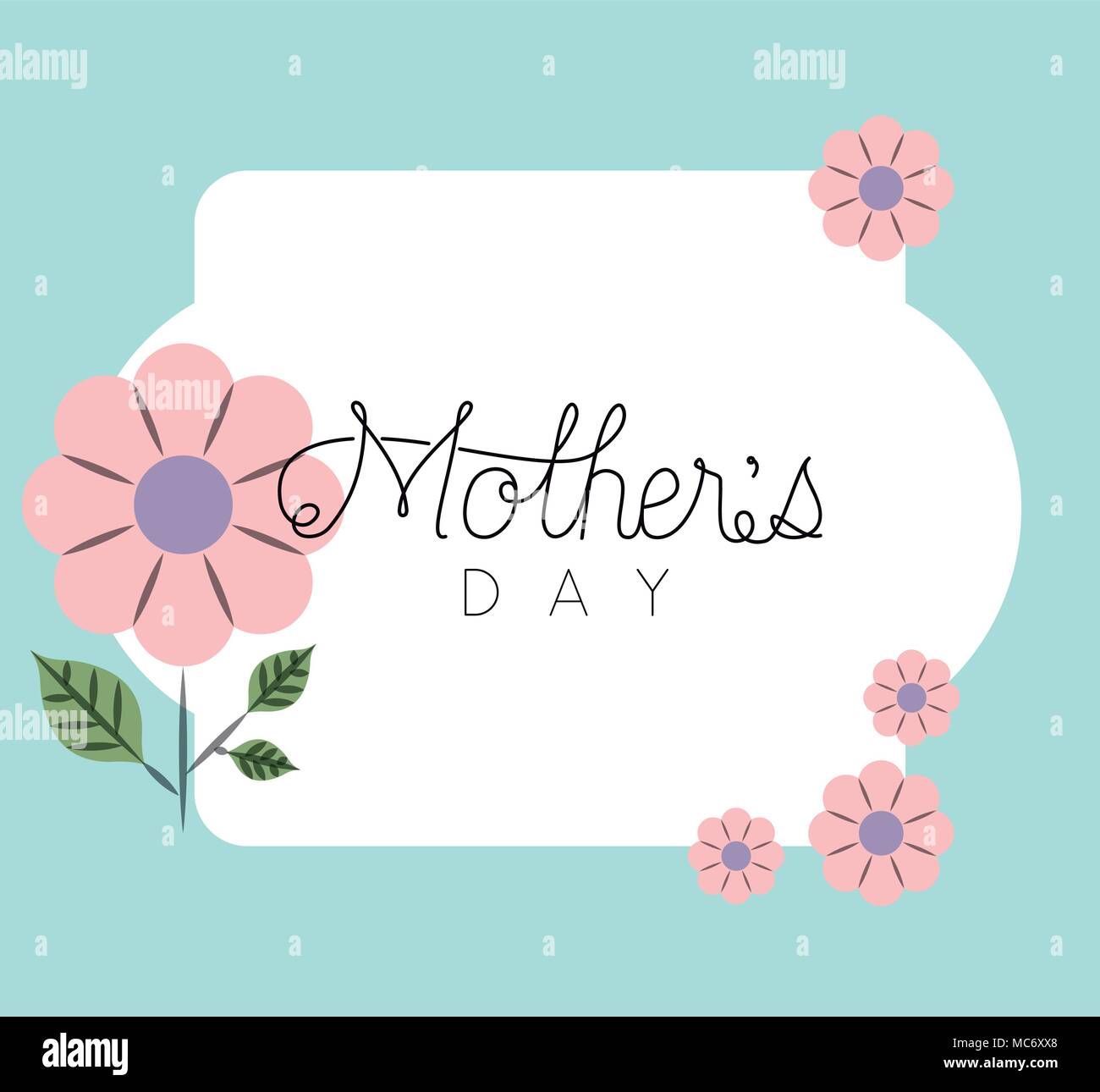 happy mothers day frame with flowers vector illustration design Stock ...