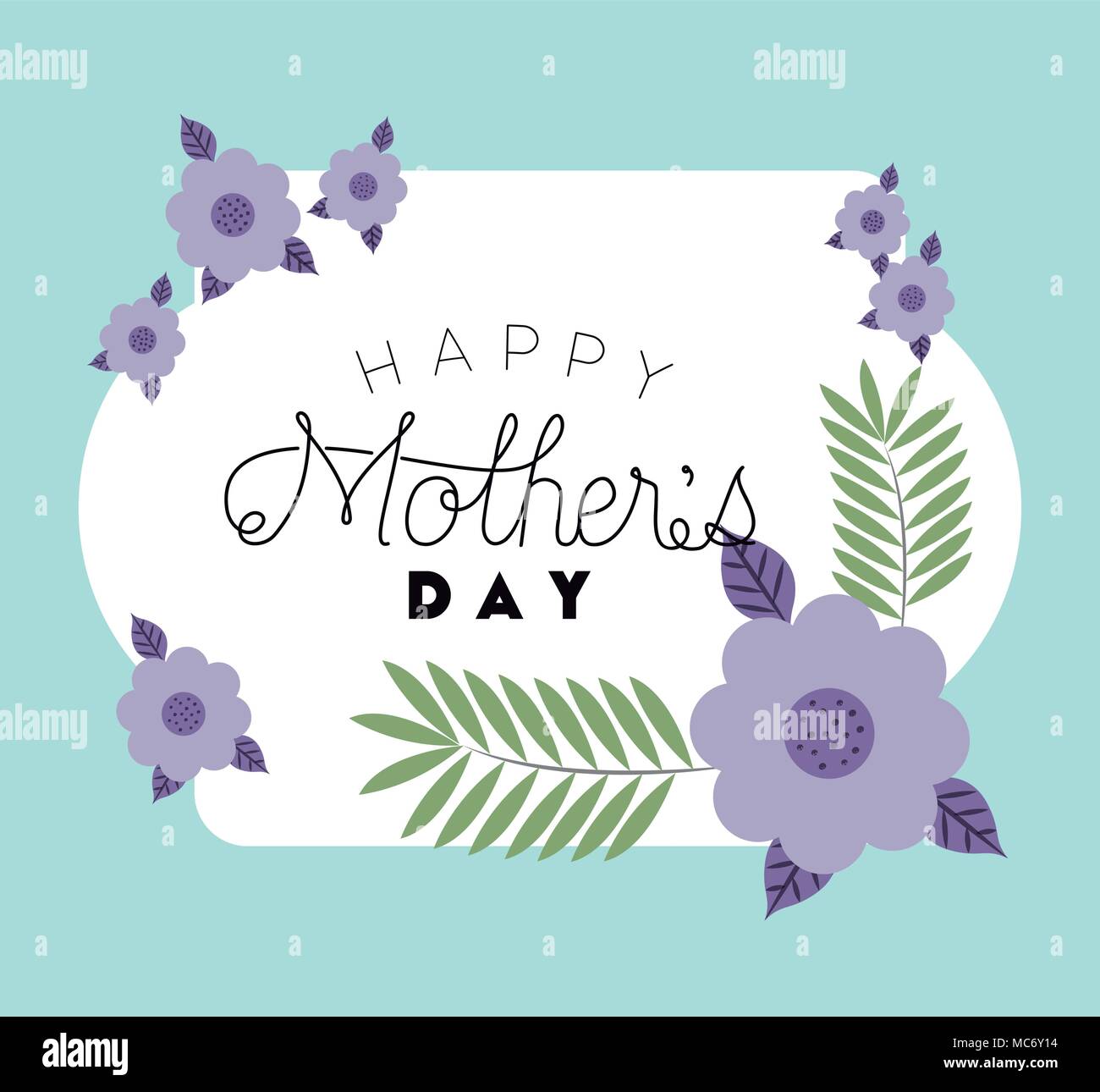 happy mothers day frame with flowers vector illustration design Stock ...