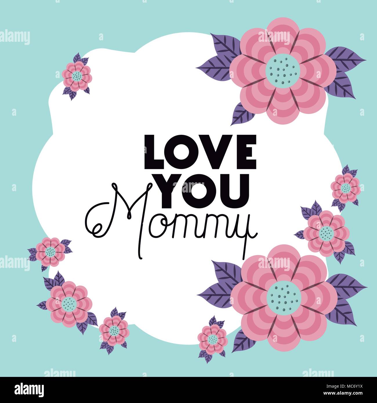happy mothers day frame with flowers vector illustration design Stock ...
