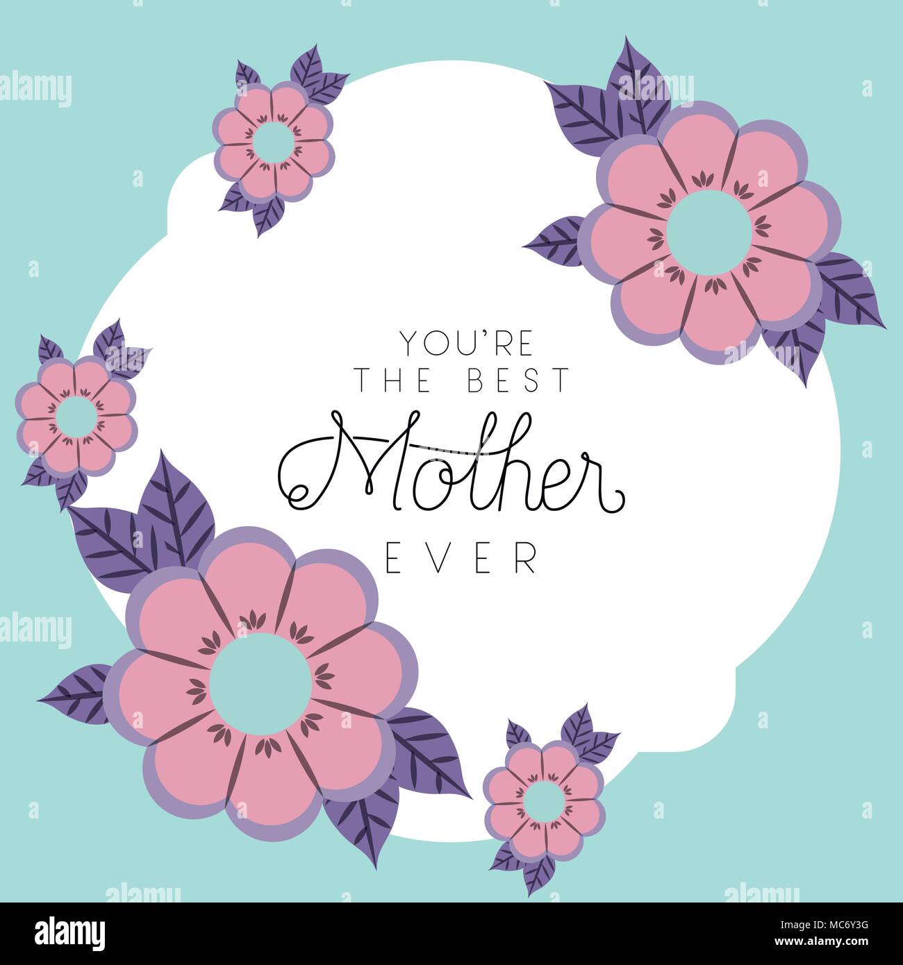 happy mothers day frame with flowers vector illustration design Stock ...