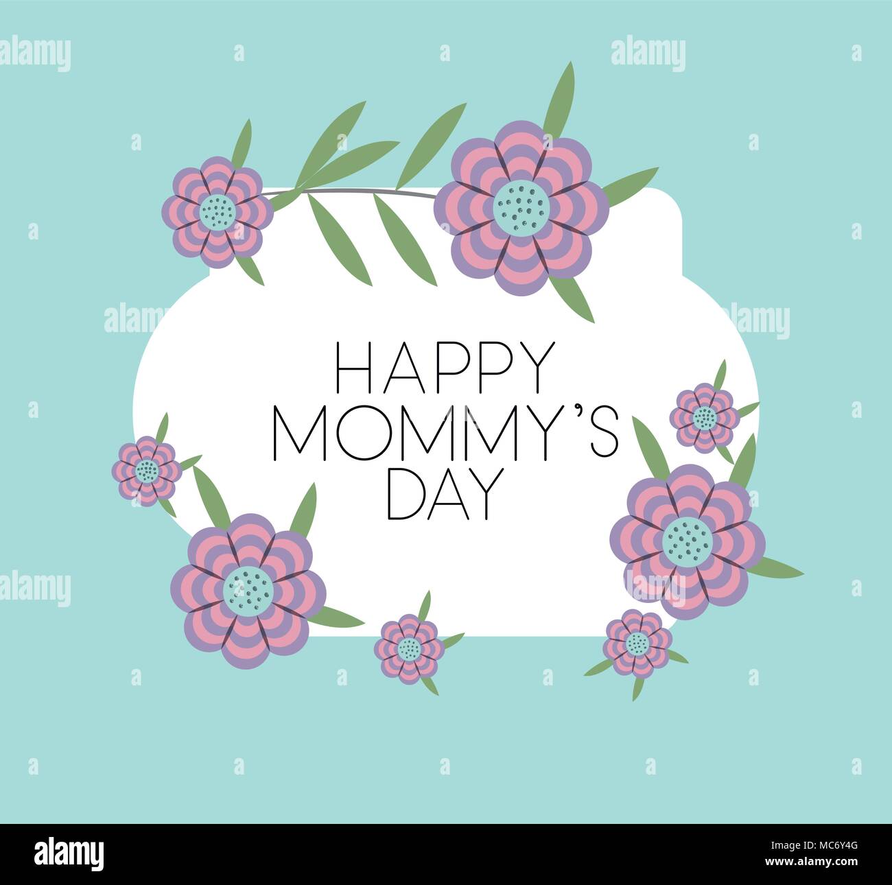 happy mothers day frame with flowers vector illustration design Stock ...