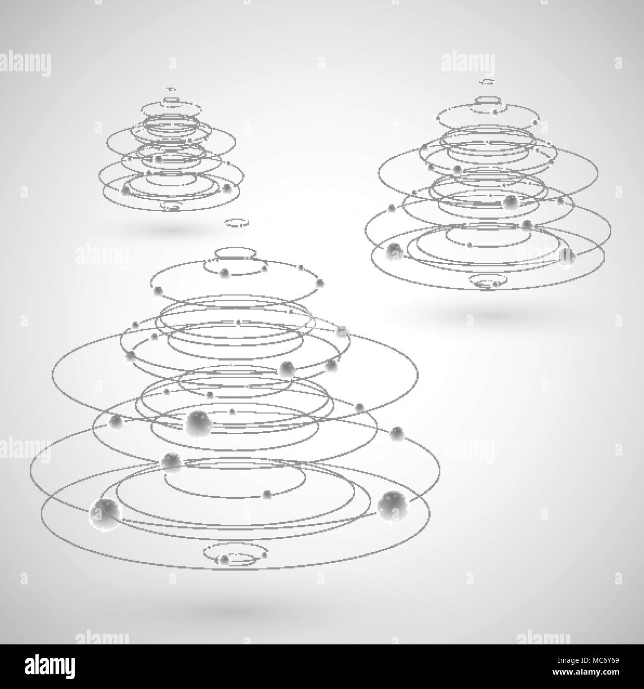 Circles on gray background, vector Stock Vector
