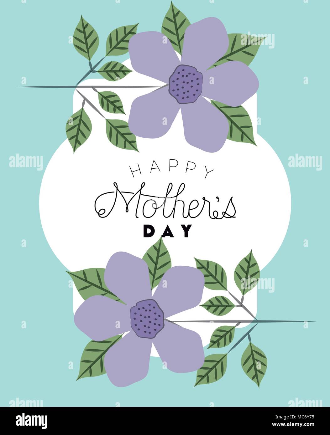 happy mothers day frame with flowers vector illustration design Stock ...