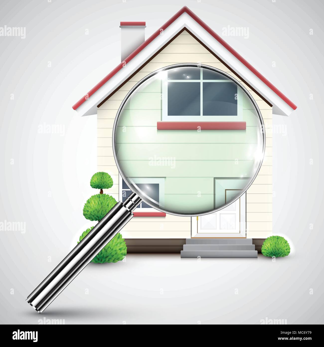 House with a magnifier, vector Stock Vector