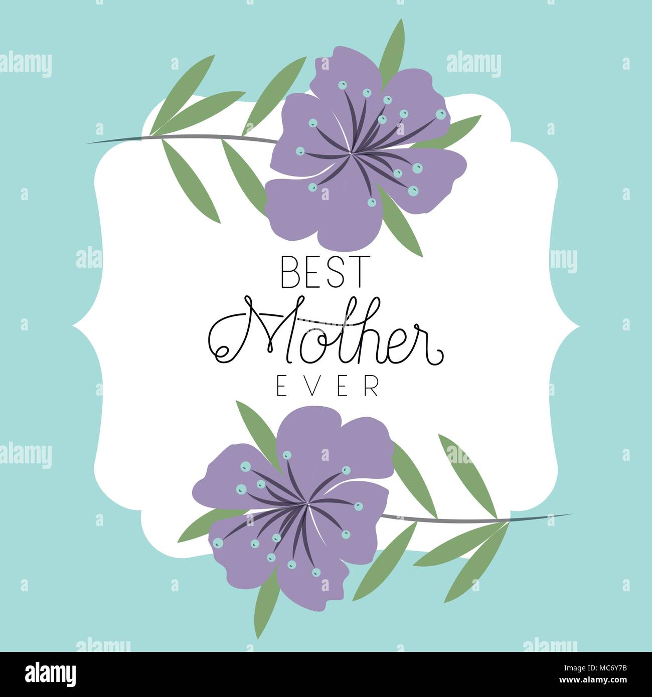 happy mothers day frame with flowers vector illustration design Stock ...