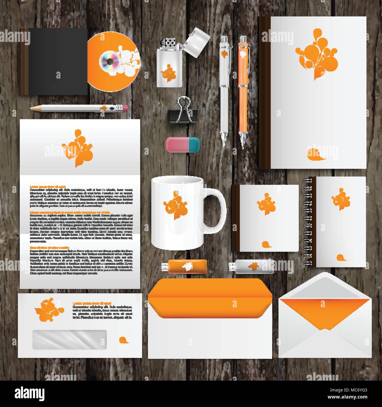 Office tools and identity design, vector Stock Vector