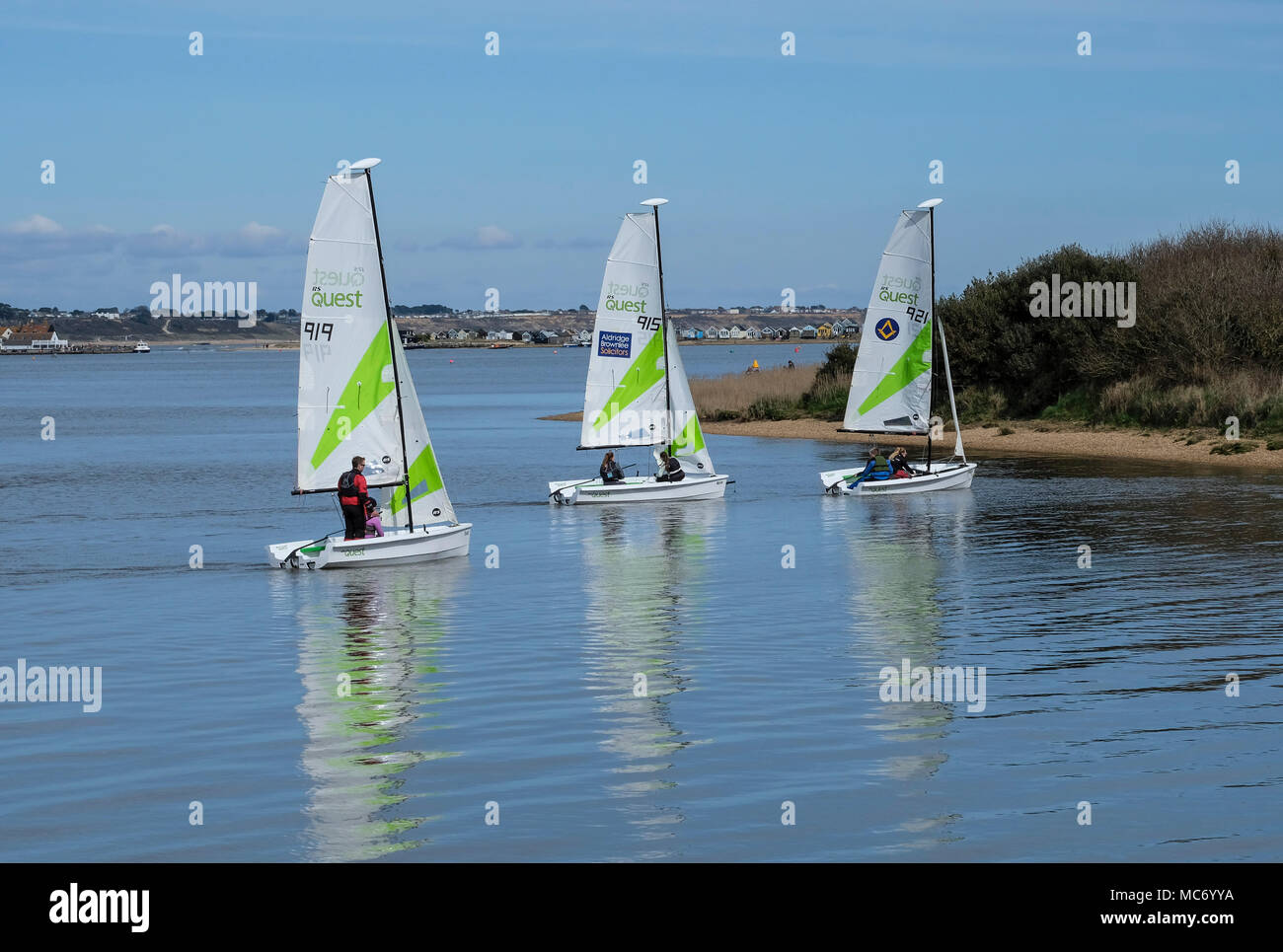 Dinghies sailing on Christchurch Harbour in Dorset, UK Stock Photo Alamy