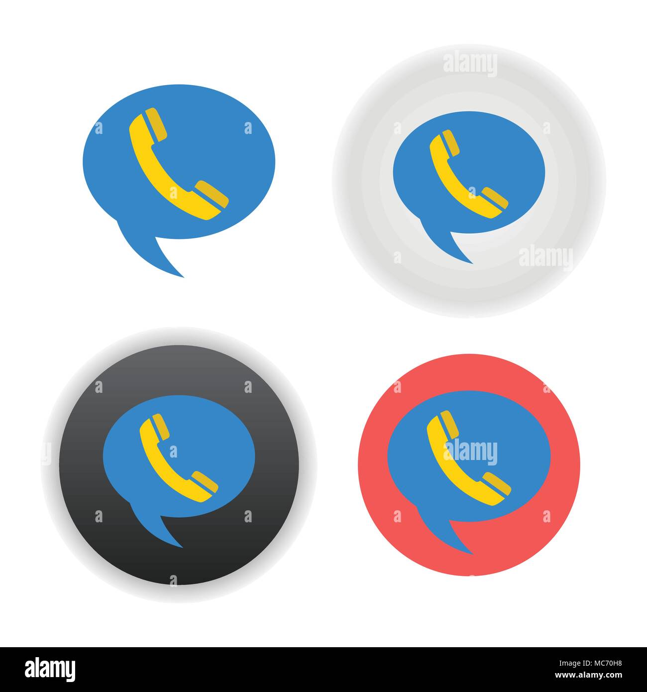 Telephone on word bubble speech Stock Vector