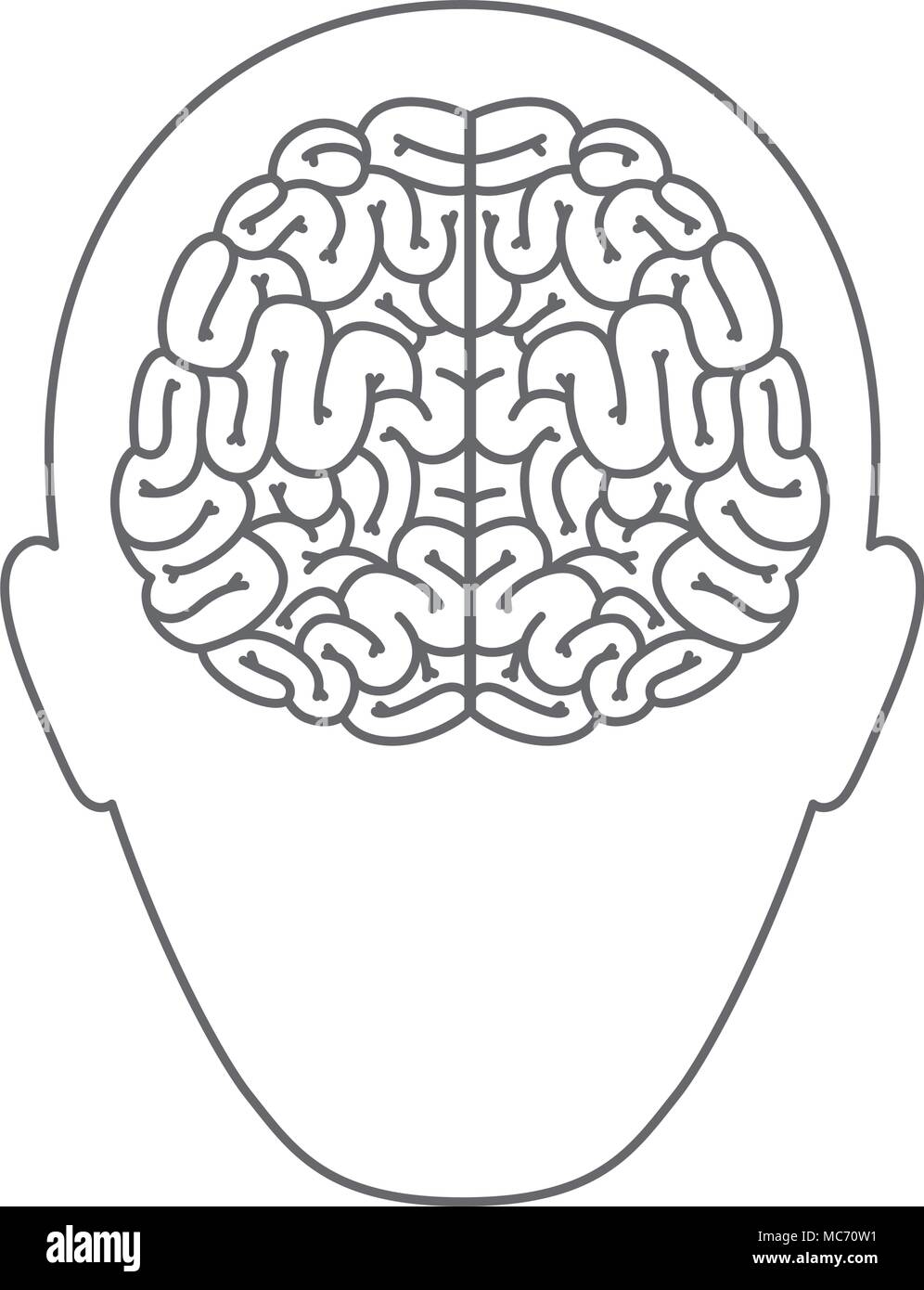 head profile human with brain vector illustration design Stock Vector ...