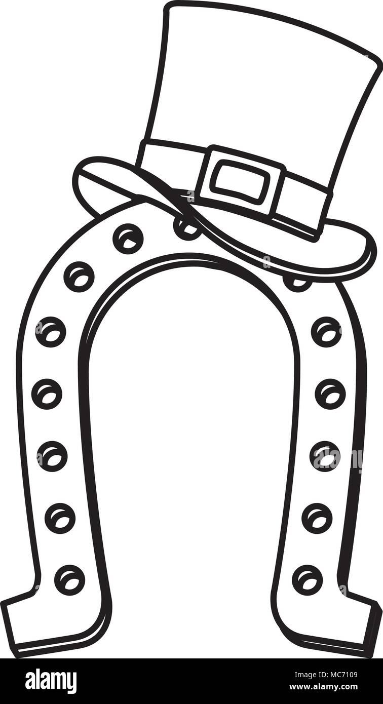 horseshoe with elf hat saint patrick vector illustration design Stock Vector