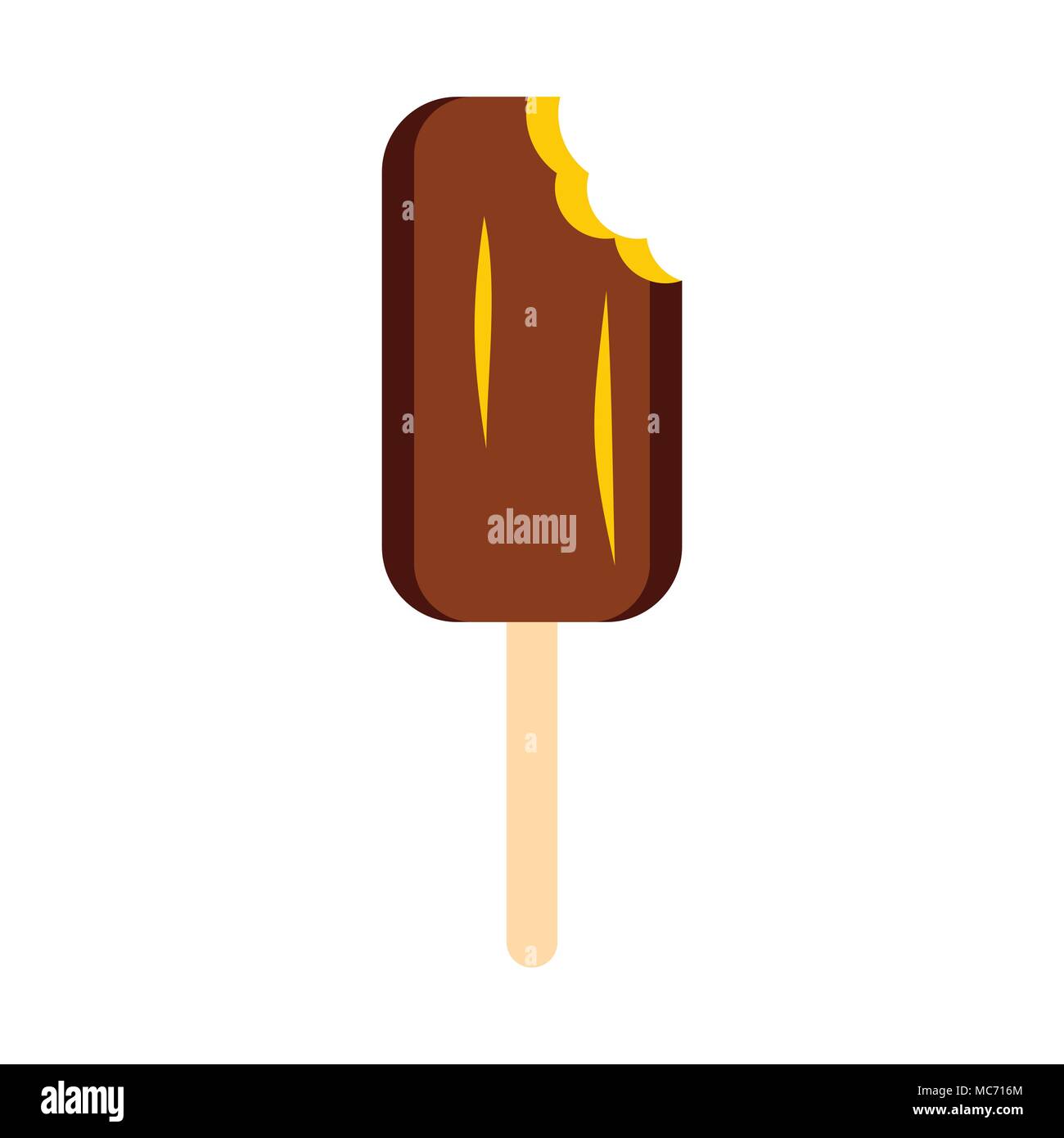 Chocolate ice cream icon, flat style Stock Vector Image & Art - Alamy