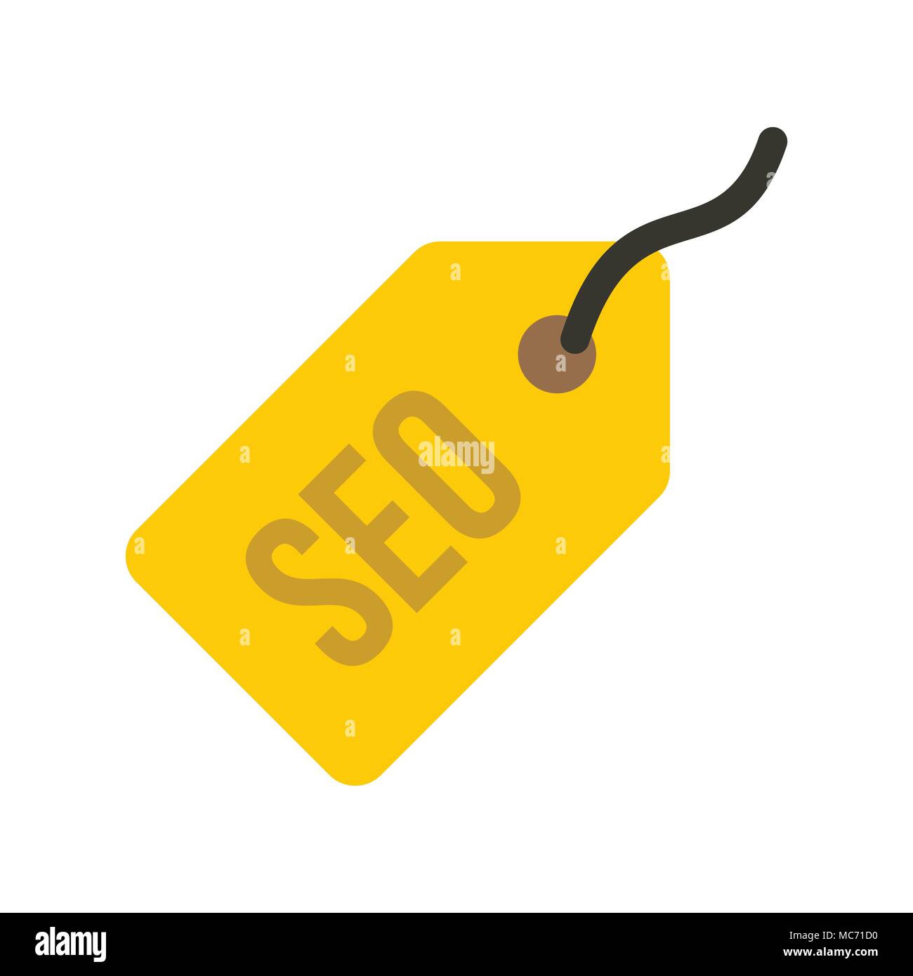 SEO yellow tag icon, flat style Stock Vector Image & Art Alamy
