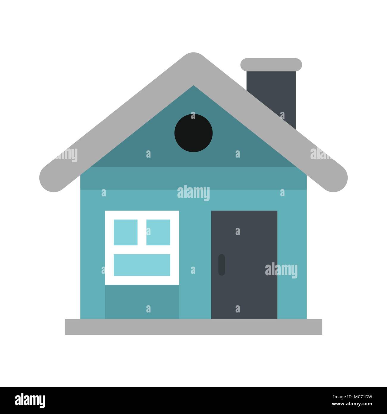 Small blue cottage icon, flat style Stock Vector Image & Art - Alamy