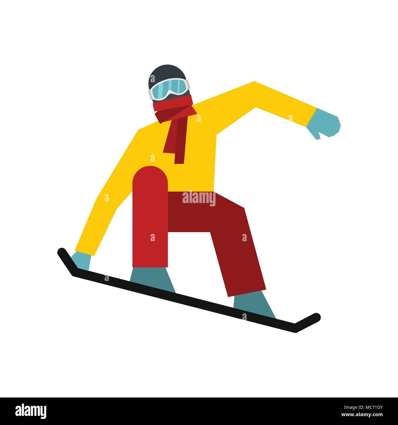 Snowboarder on the snowboard deck icon, flat style Stock Vector Image & Art  - Alamy