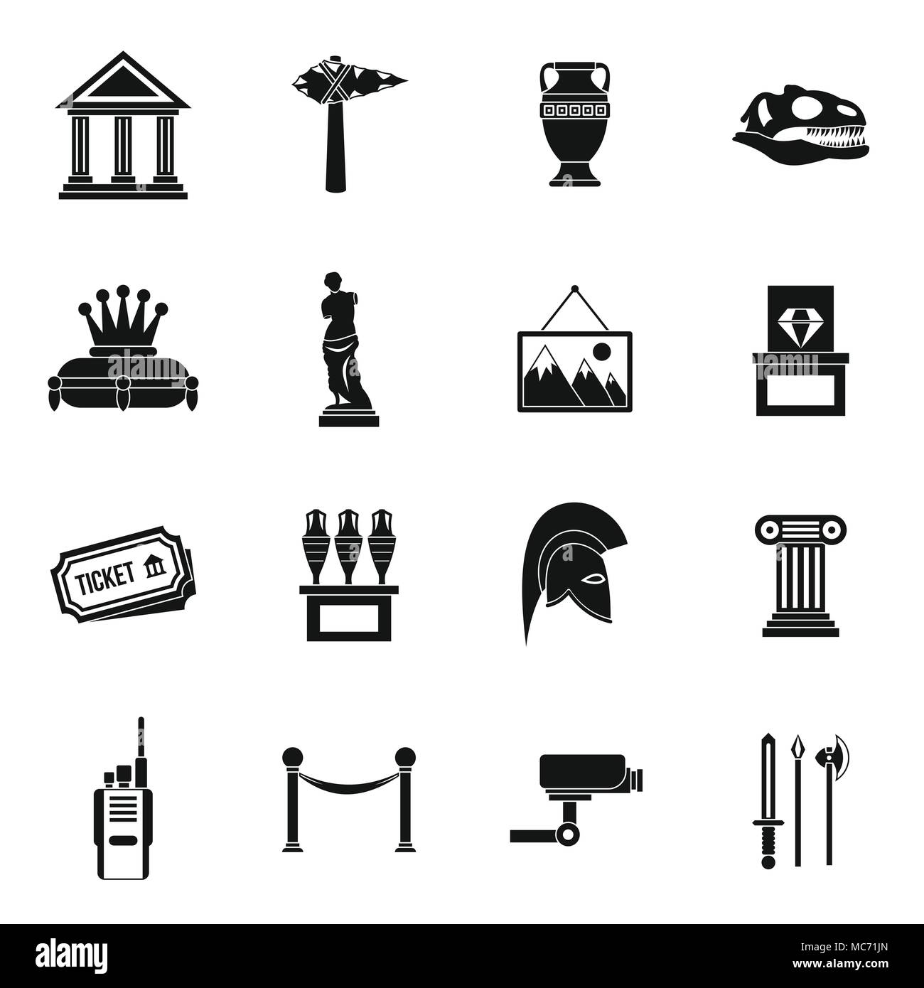 Museum icons set, simple style Stock Vector Image & Art - Alamy
