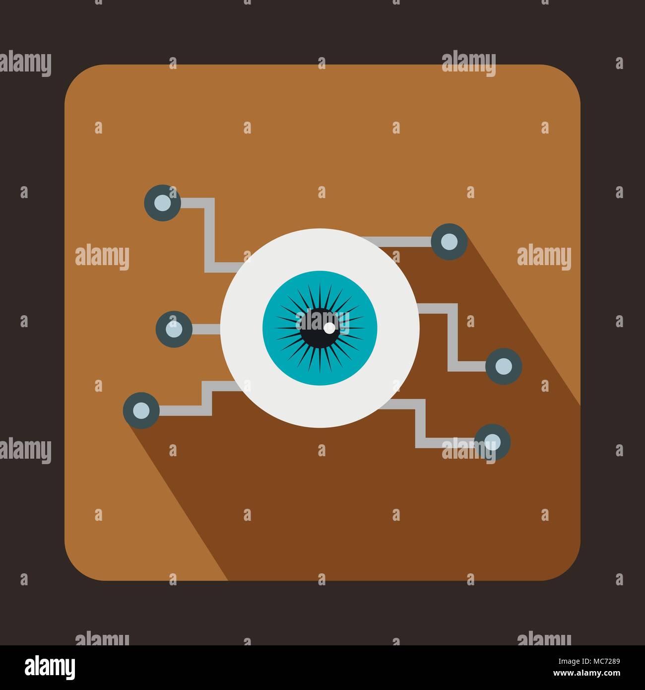 Cyber eyes icon, flat style Stock Vector