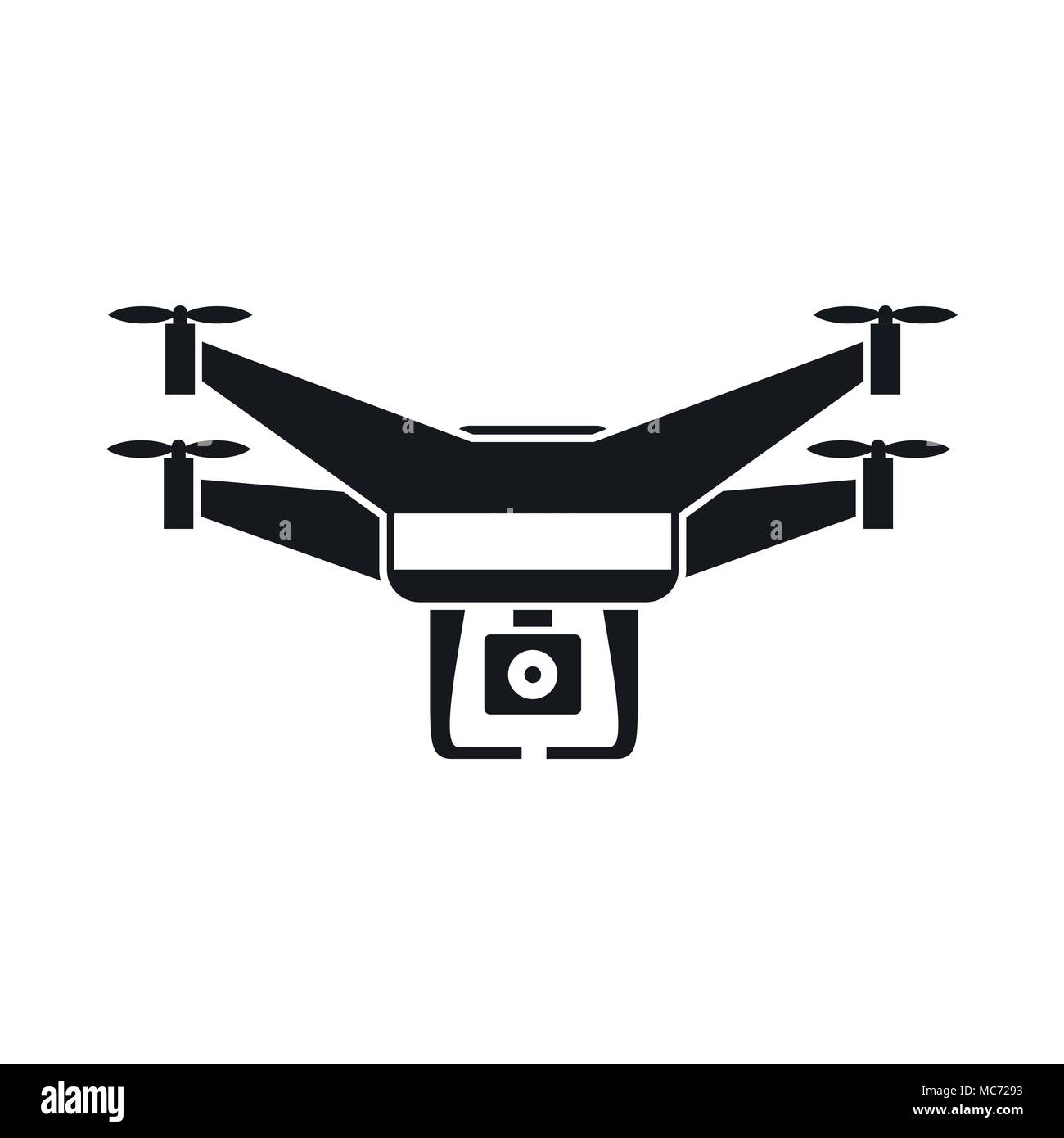 Drone video camera icon, simple style Stock Vector