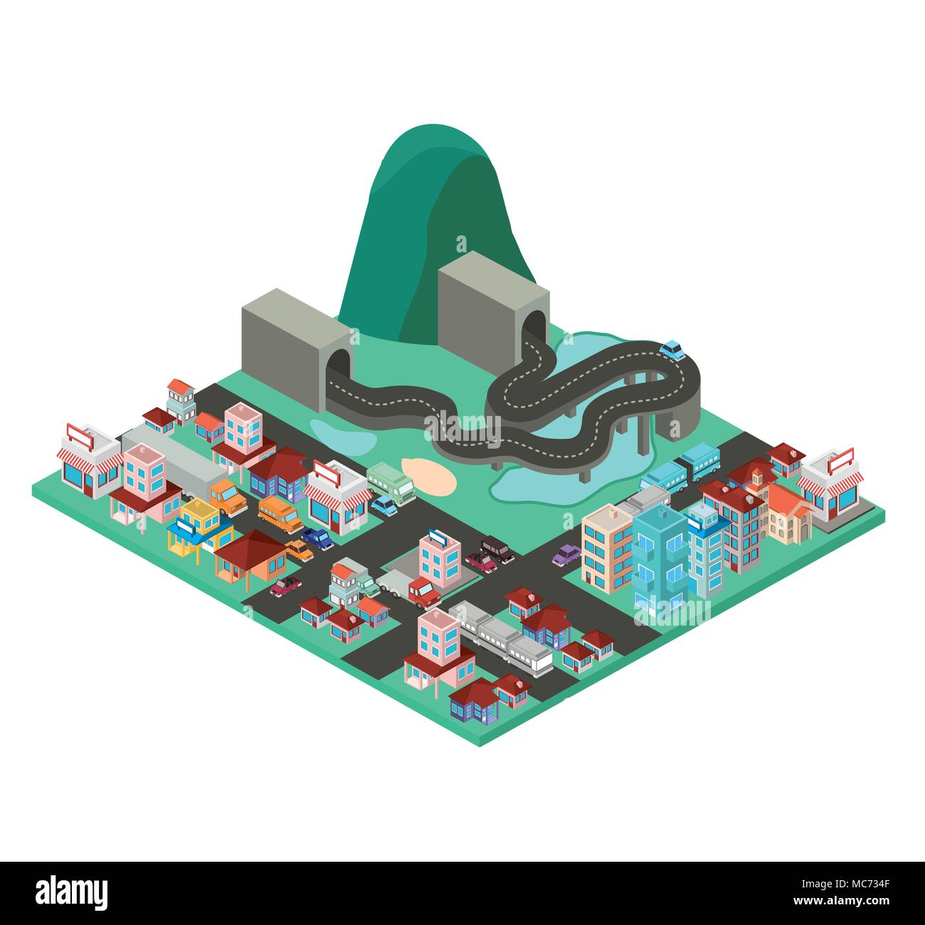isometric city scene icons Stock Vector Image & Art - Alamy