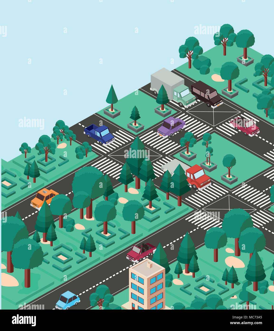 isometric city scene icons Stock Vector Image & Art - Alamy