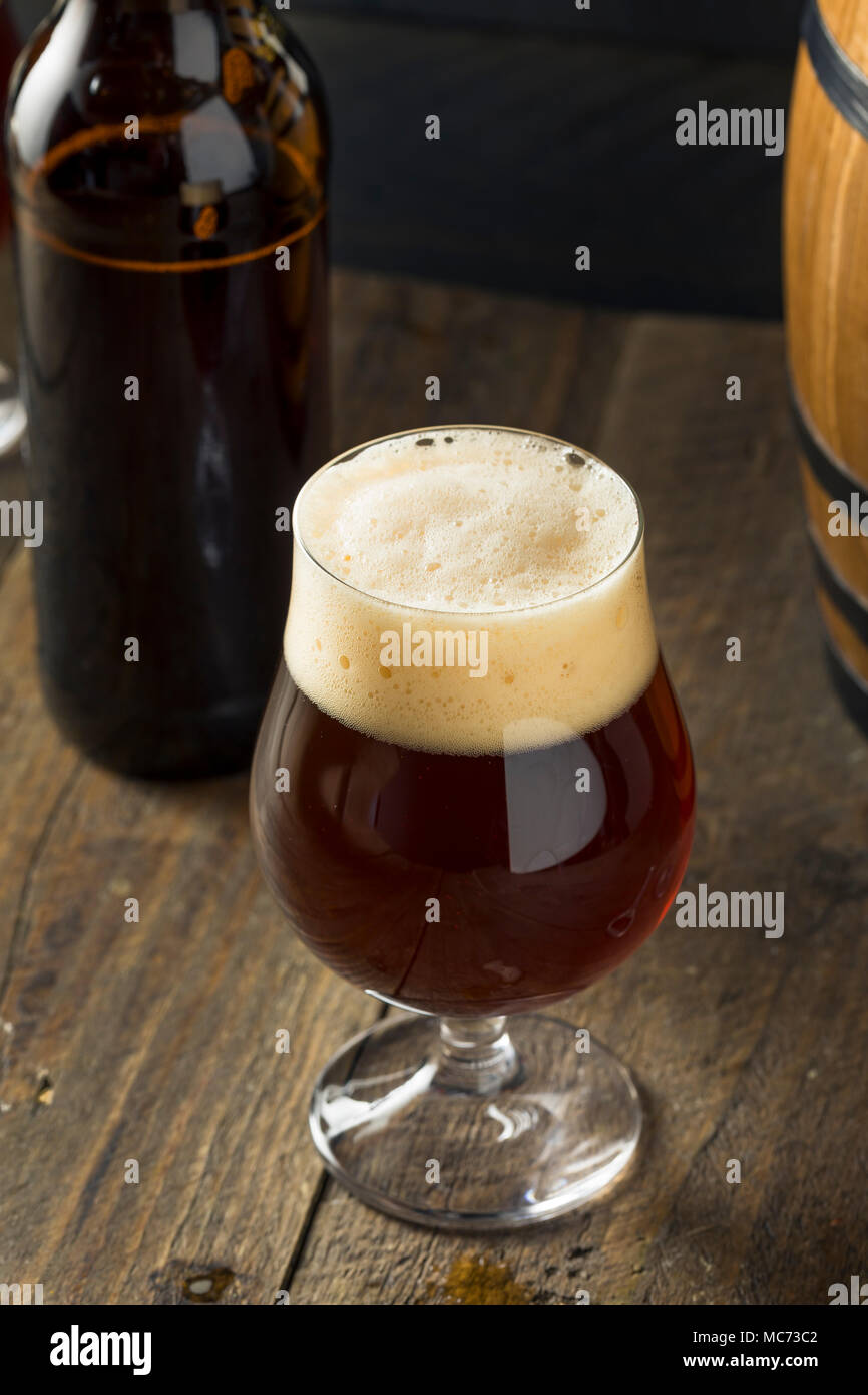 Alcoholic Barrel Aged Sour Beer in a Glass Stock Photo Alamy