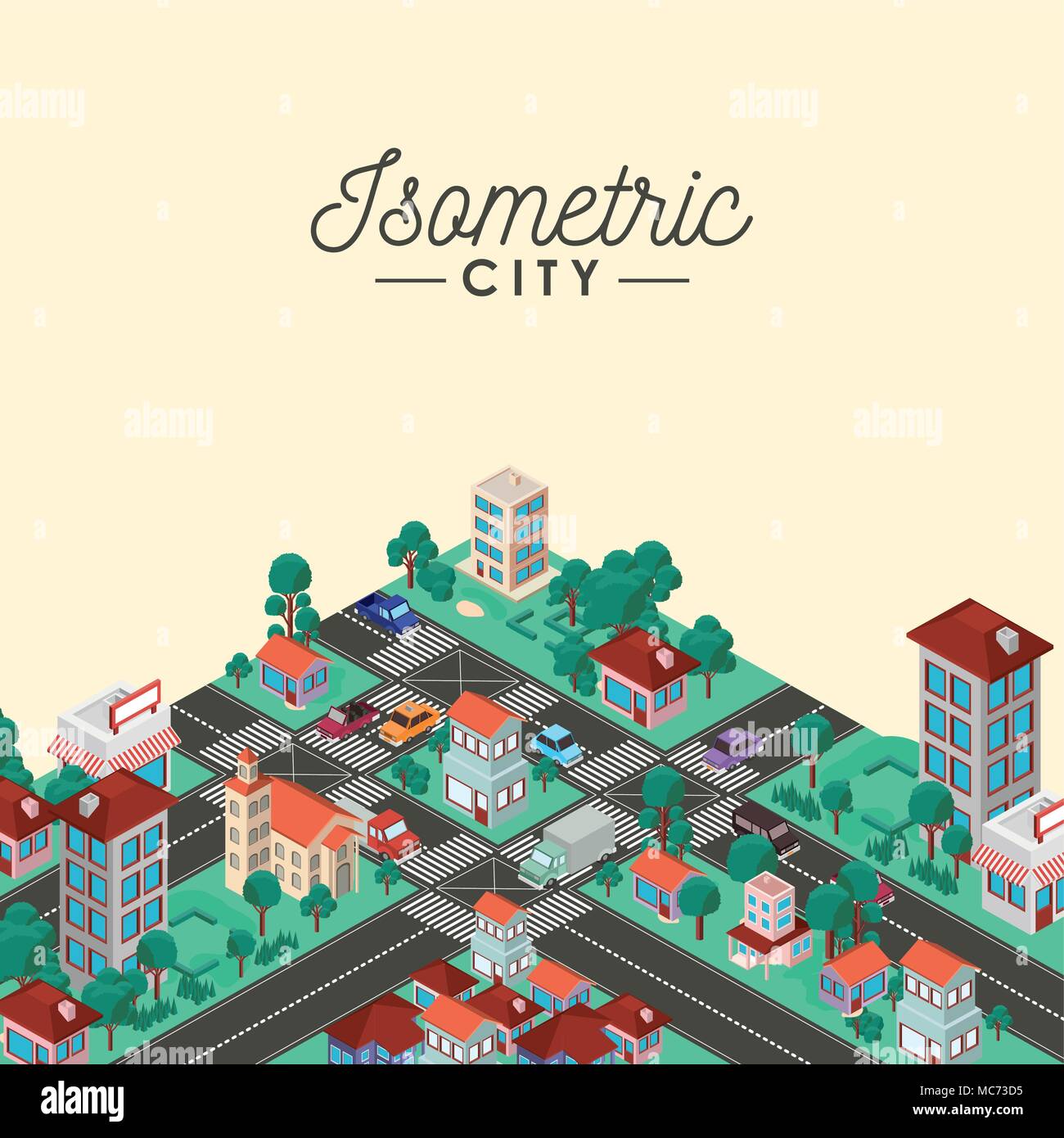 isometric city scene icons Stock Vector Image & Art - Alamy