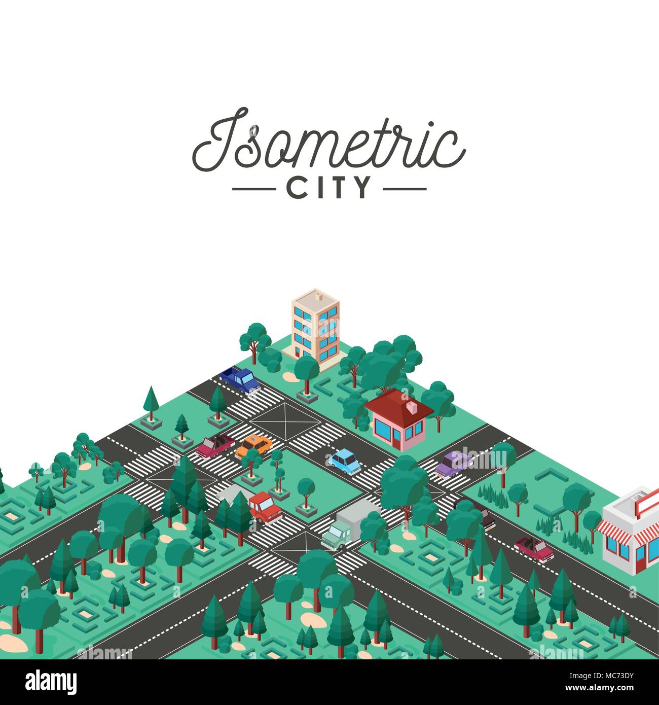 isometric city scene icons Stock Vector Image & Art - Alamy