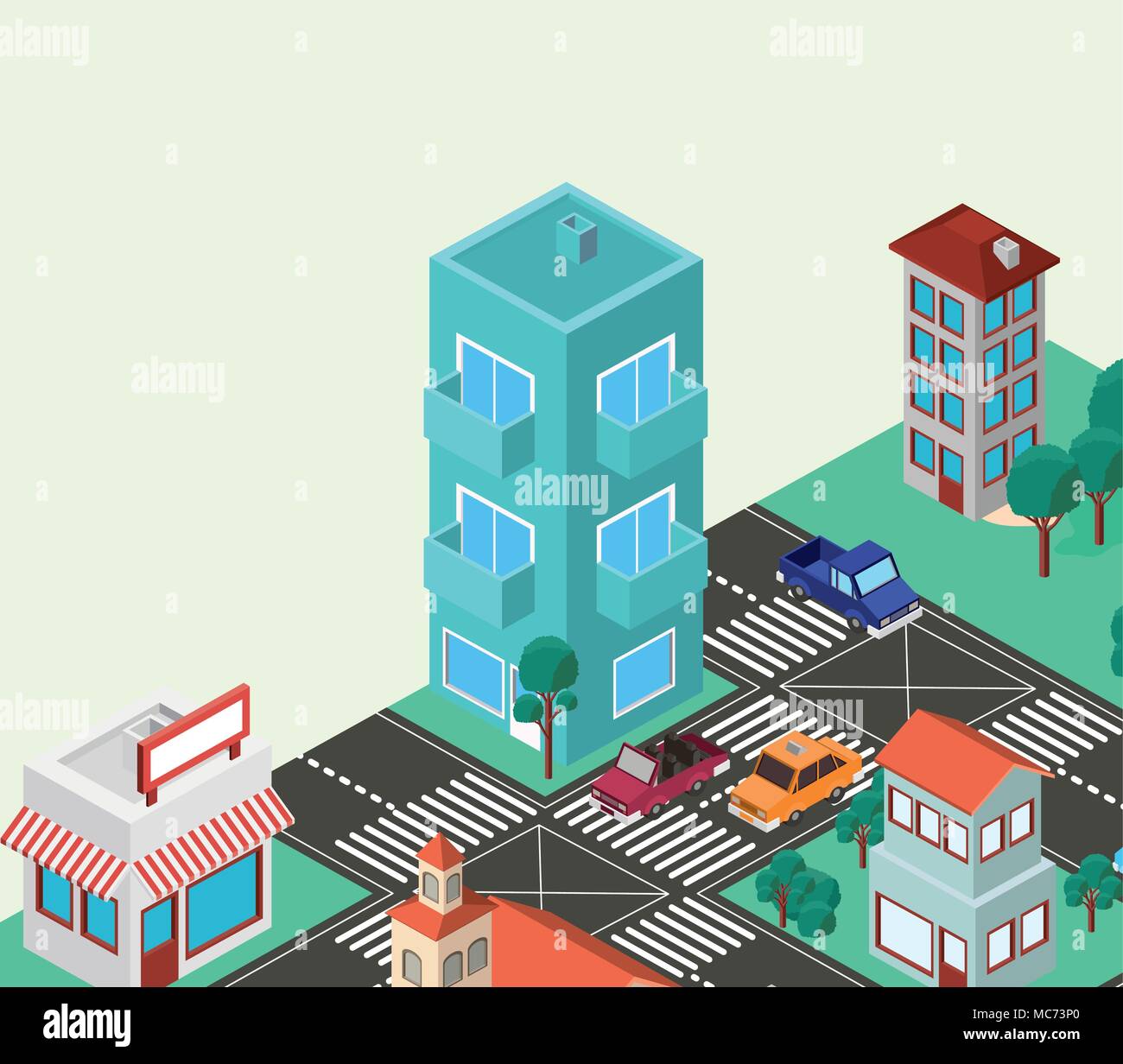 isometric city scene icons Stock Vector Image & Art - Alamy