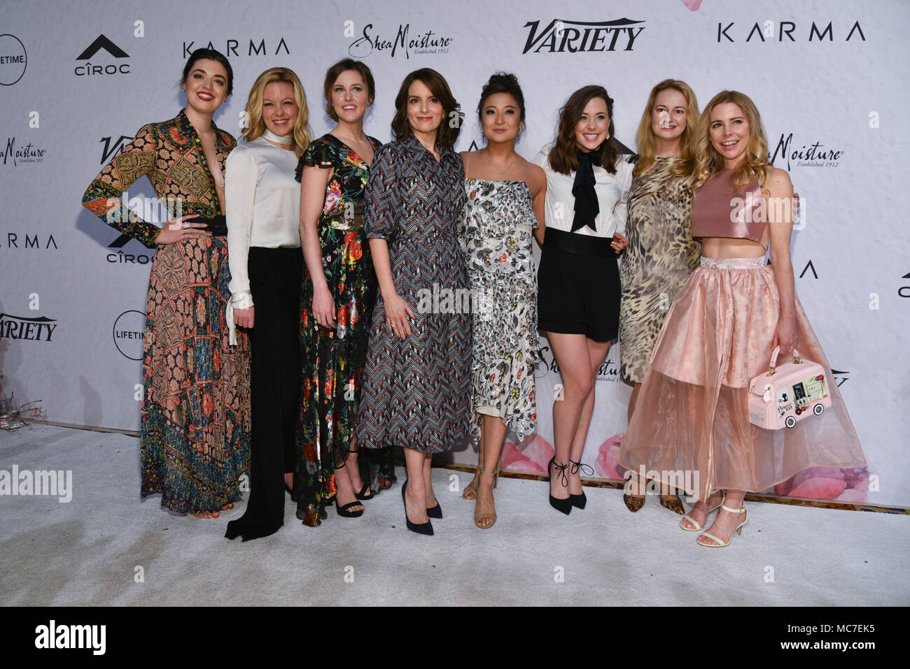 New York, 13 April 2018. Tina Fey and Broadway cast of Mean Girls. Credit: Erik Pendzich/Alamy Live News Stock Photo