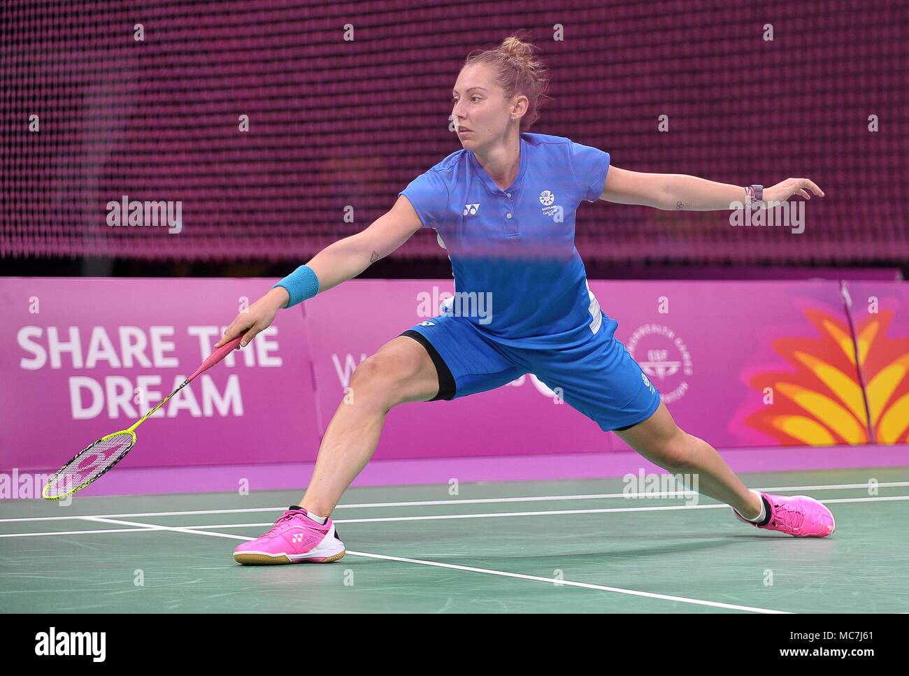 Queensland, Australia, 14 April 2018. Kirsty Gilmour (SCO). Womens singles. Semi final. Badminton. XXI Commonwealth games. Carrara Sports Hall 2. Gold Coast 2018. Queensland