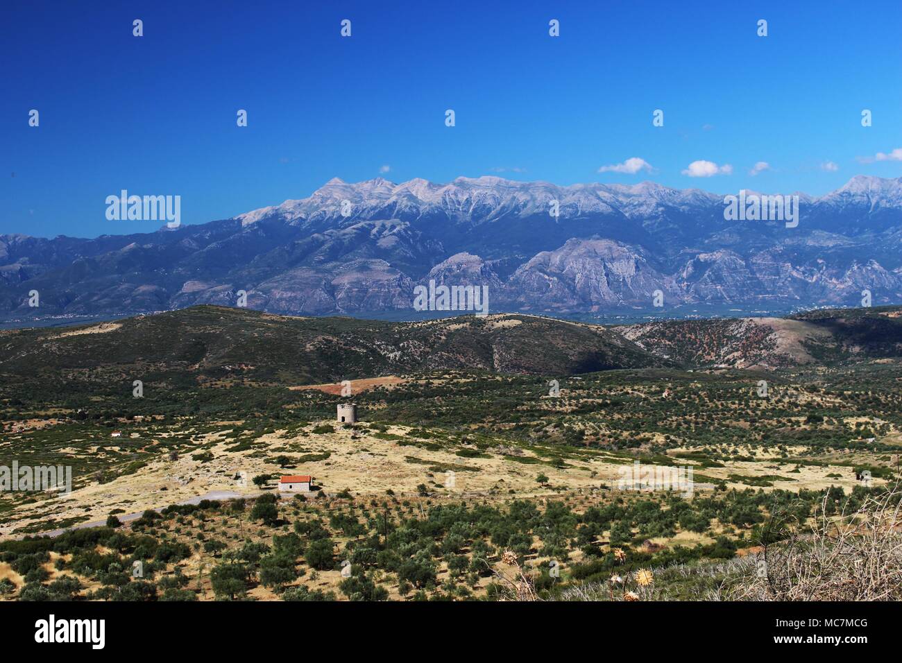 Mountain Taygetos in Greece Stock Photo
