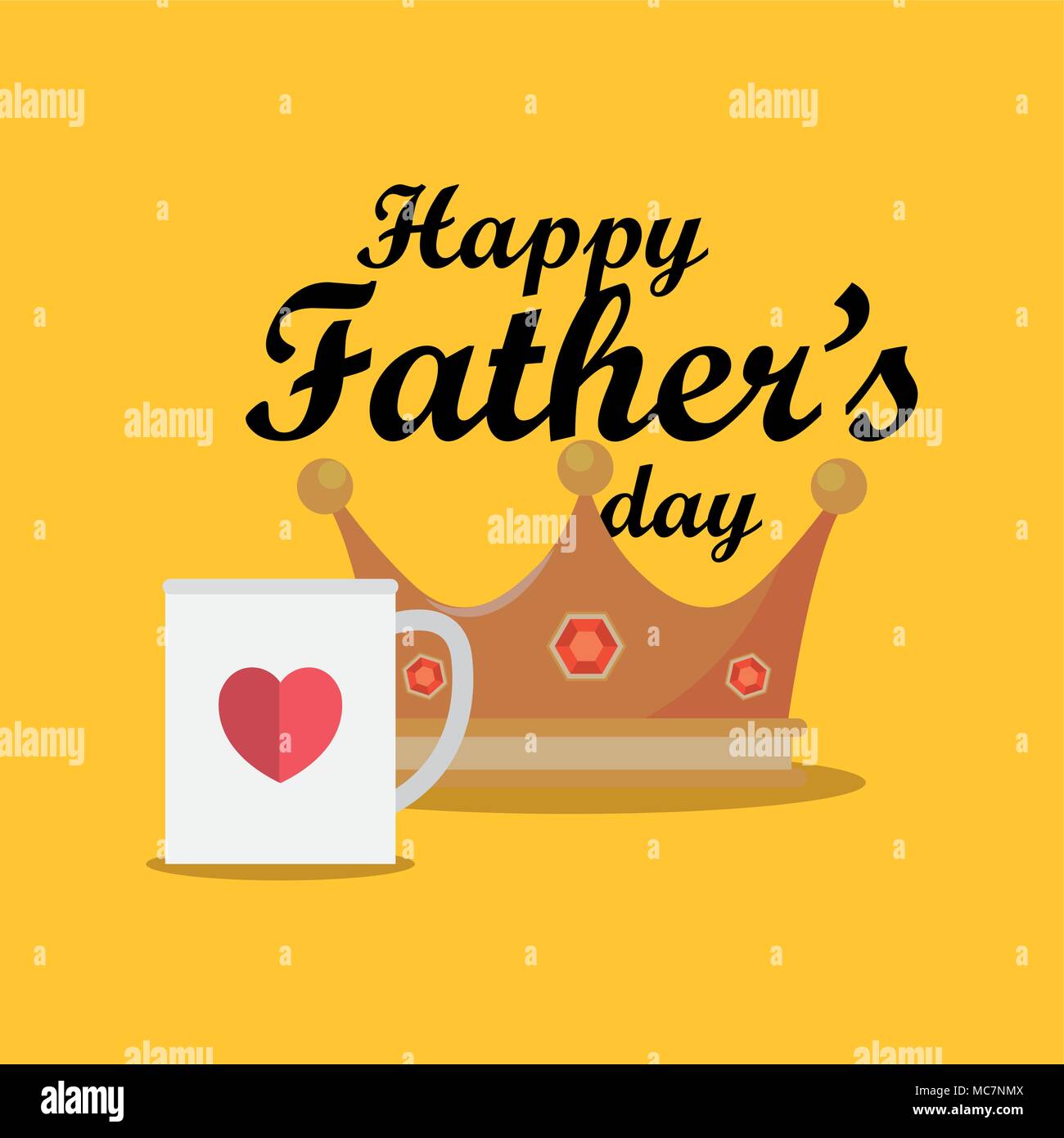 Happy fathers day design with king crown and coffee mug icon over ...