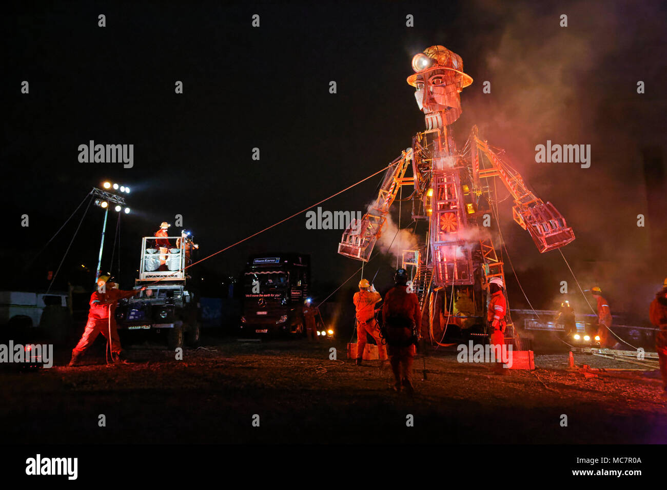 Pictured The Man Engine at the Copper Works in Morfa, Swansea, Wales