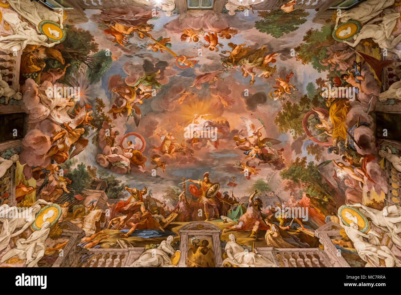 Ceiling painting in the Galleria Borghese Stock Photo