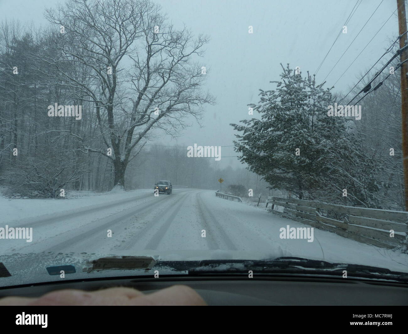 Winter driving conditions Stock Photo Alamy