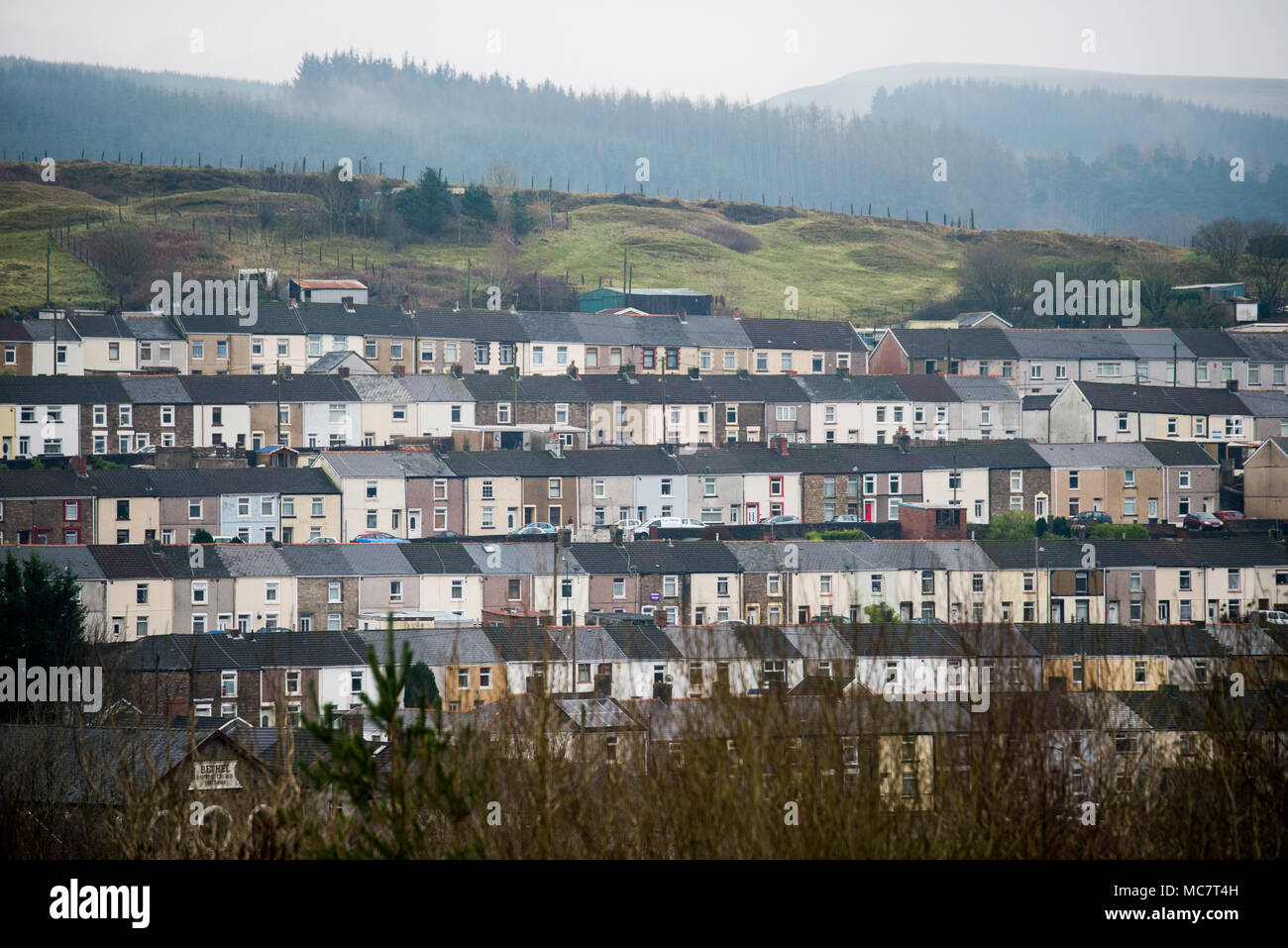 Tredegar Terraces in the South Welsh valleys. The seat of Aneurin Bevan