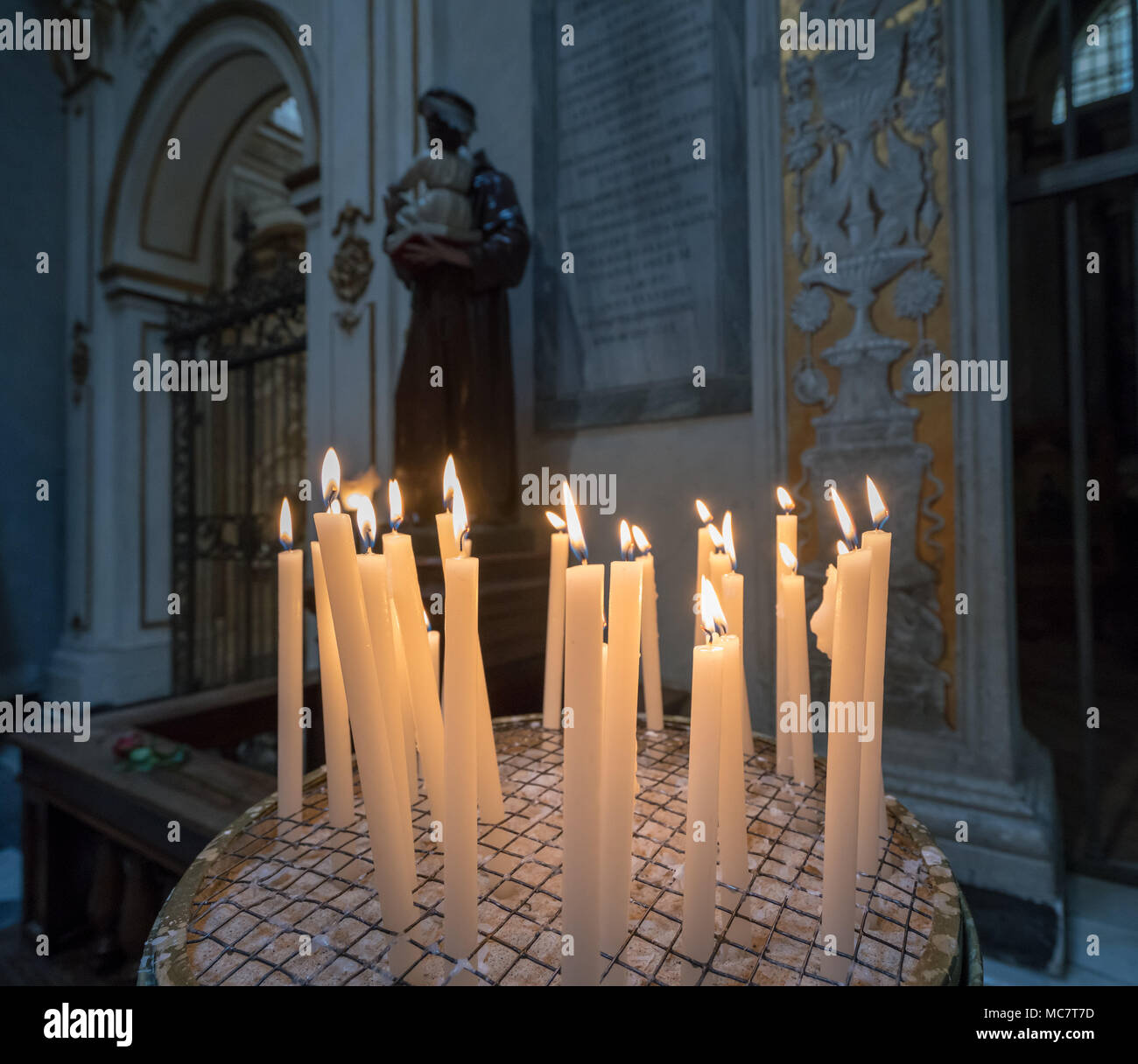 Votive or Prayer candles in roman catholic church Stock Photo Alamy