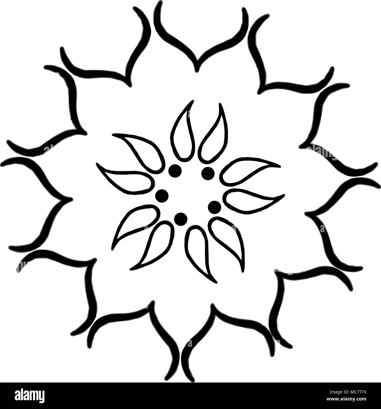 Flower Mandala Simple Design Pattern Stock Vector Art