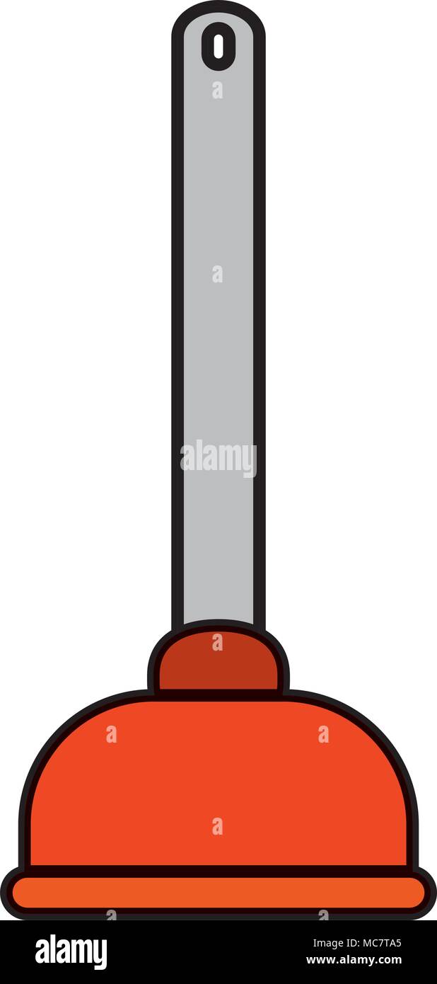 color toilet plunger tool to plumber equipment Stock Vector Image & Art