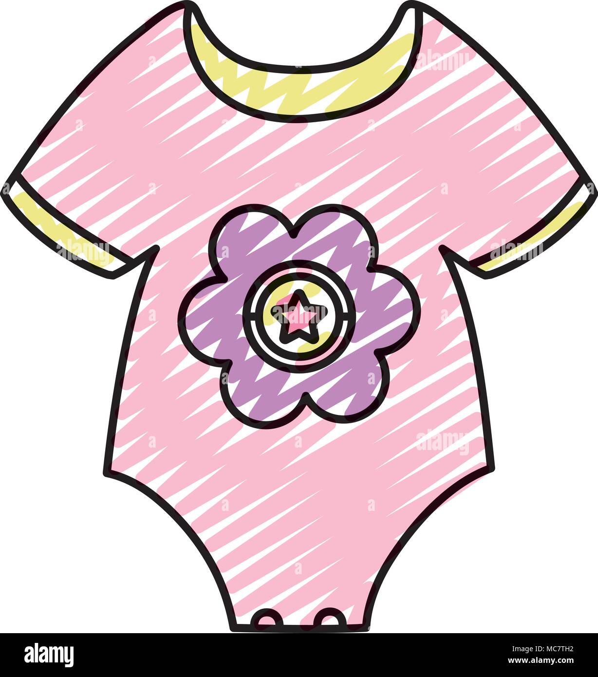 doodle baby girl one piece clothes Stock Vector Image & Art Alamy